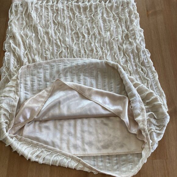 Forla Paris Women's Mini Dress Tan Floral Embellished Textured Shift Sz Sm Boho - Picture 16 of 16